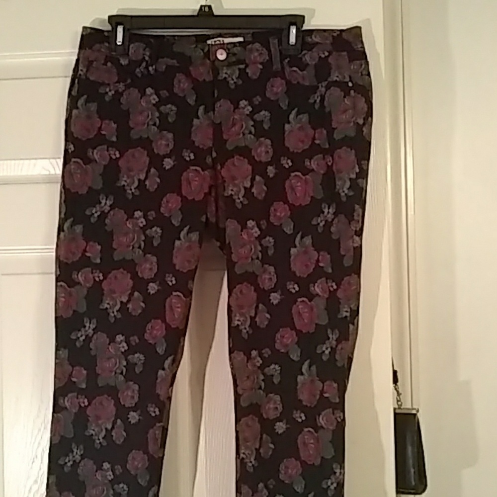 Floral dark pants